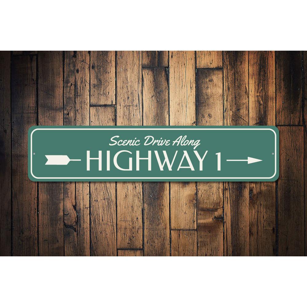 Customizable highway sign made of durable aluminum, featuring coastal-themed design, ideal for beach houses and restaurants.