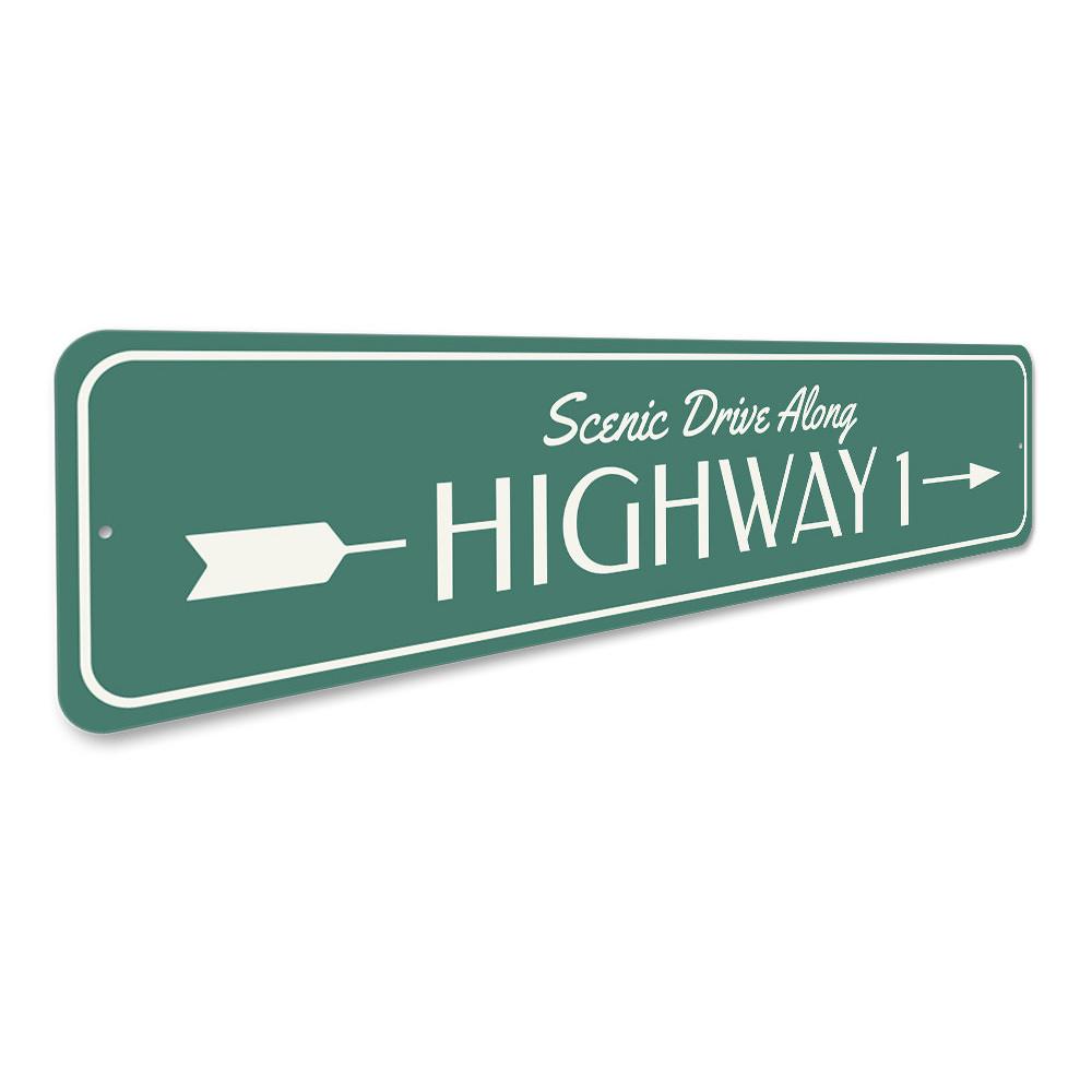 Customizable highway sign made of durable aluminum, featuring coastal-themed design, ideal for beach houses and restaurants.