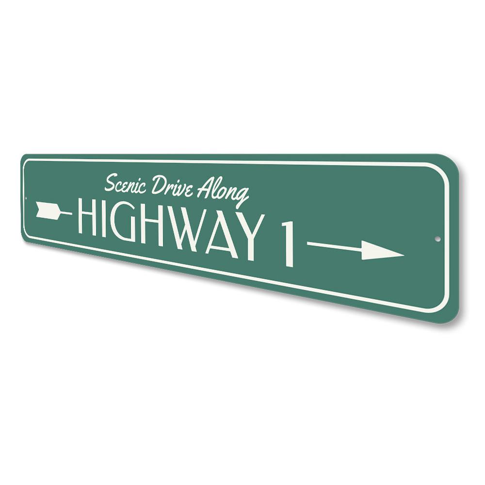 Customizable highway sign made of durable aluminum, featuring coastal-themed design, ideal for beach houses and restaurants.