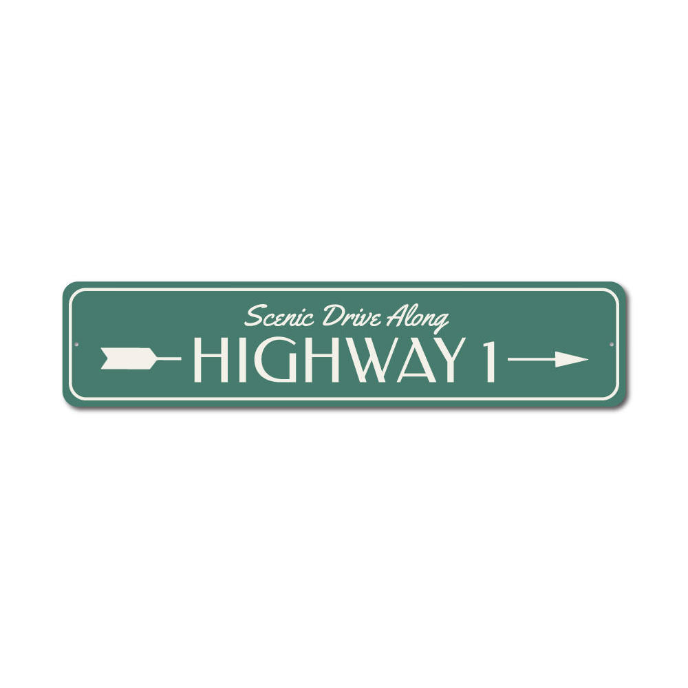 Customizable highway sign made of durable aluminum, featuring coastal-themed design, ideal for beach houses and restaurants.