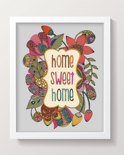 A beautiful 'Home Sweet Home' artwork printed on 8x10 photographic paper, showcasing vibrant colors and a warm message.