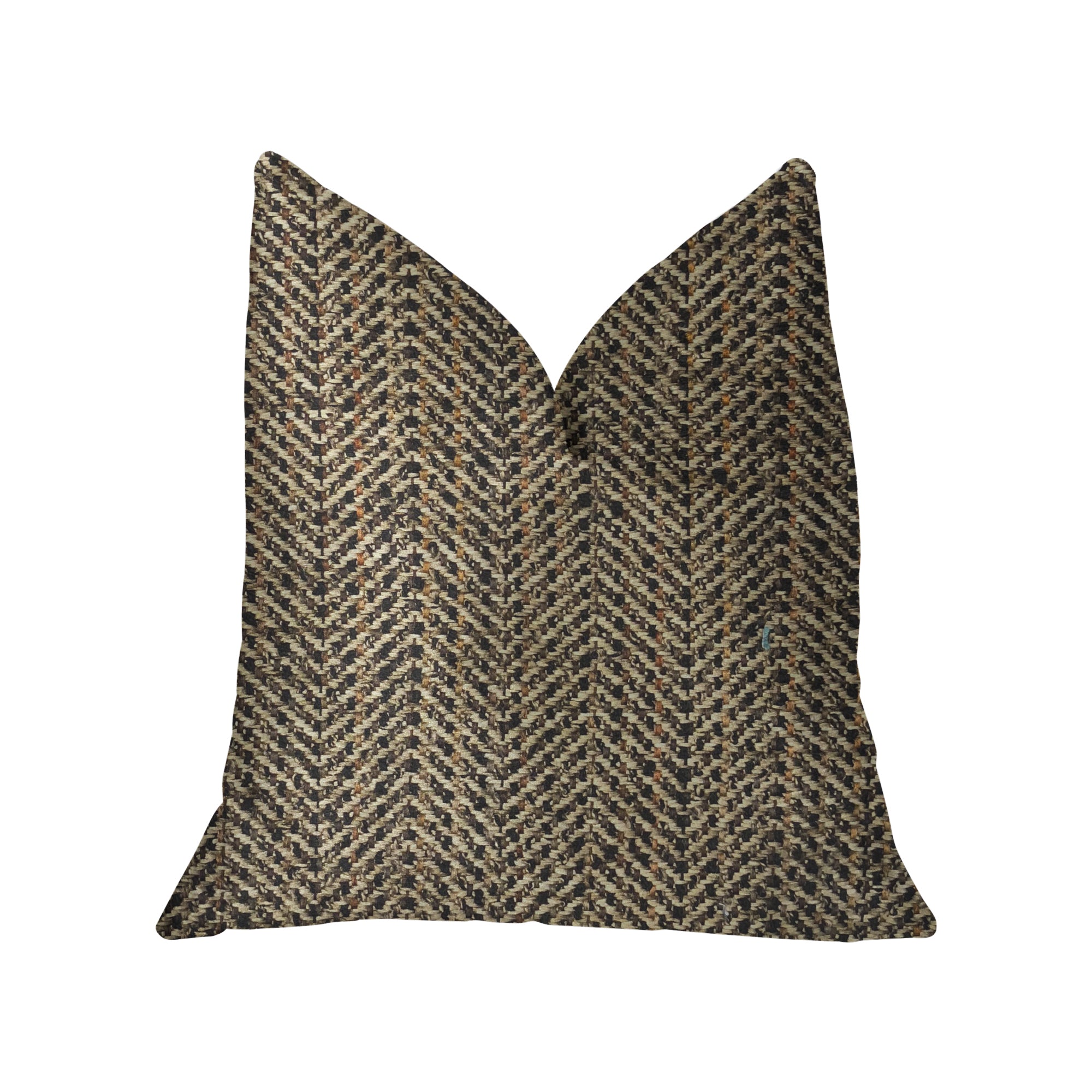 Honeybee brown shades luxury throw pillow with textured pattern and invisible zipper, handmade in the USA.