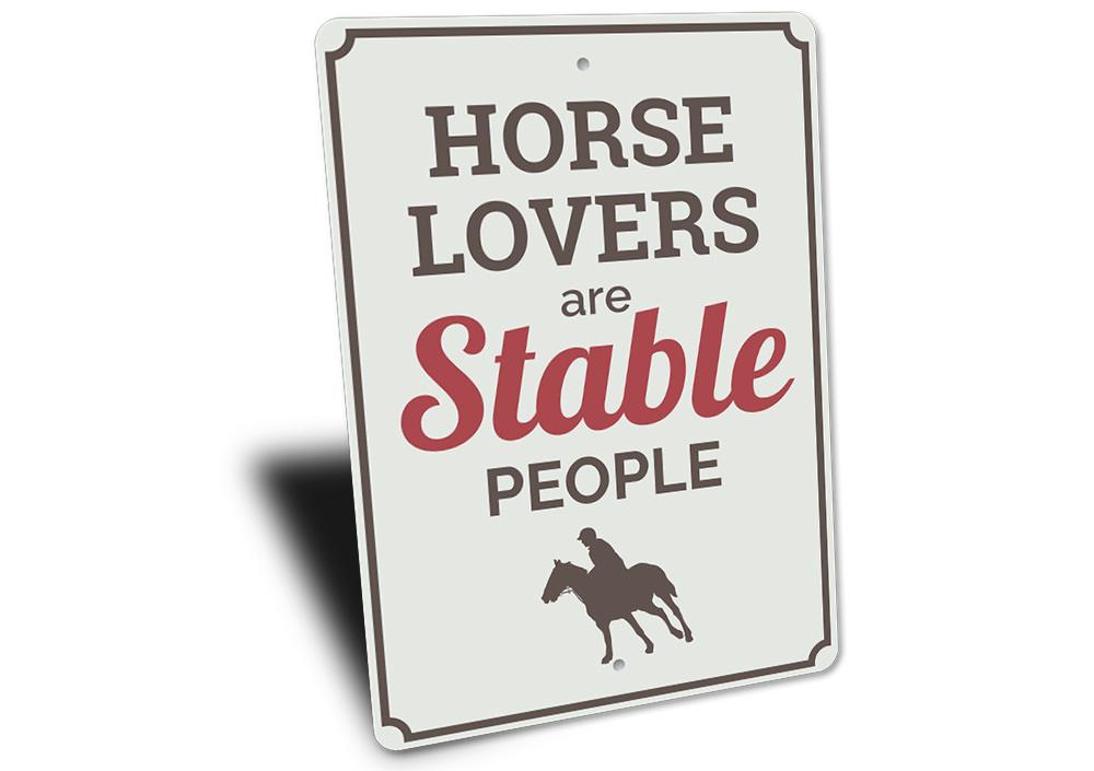 A decorative Horse Phrase Sign made of high-quality aluminum, featuring a rustic design suitable for indoor and outdoor decor.