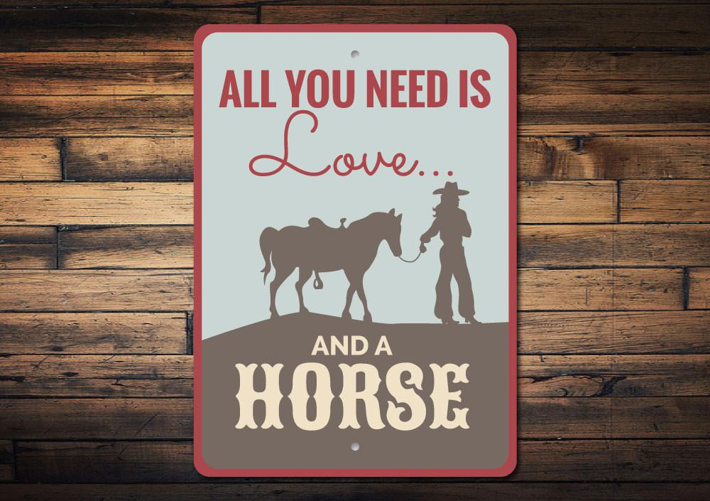 A decorative Horse Quote Sign made of high-quality aluminum, featuring a beautiful horse-themed quote, perfect for wall decor.