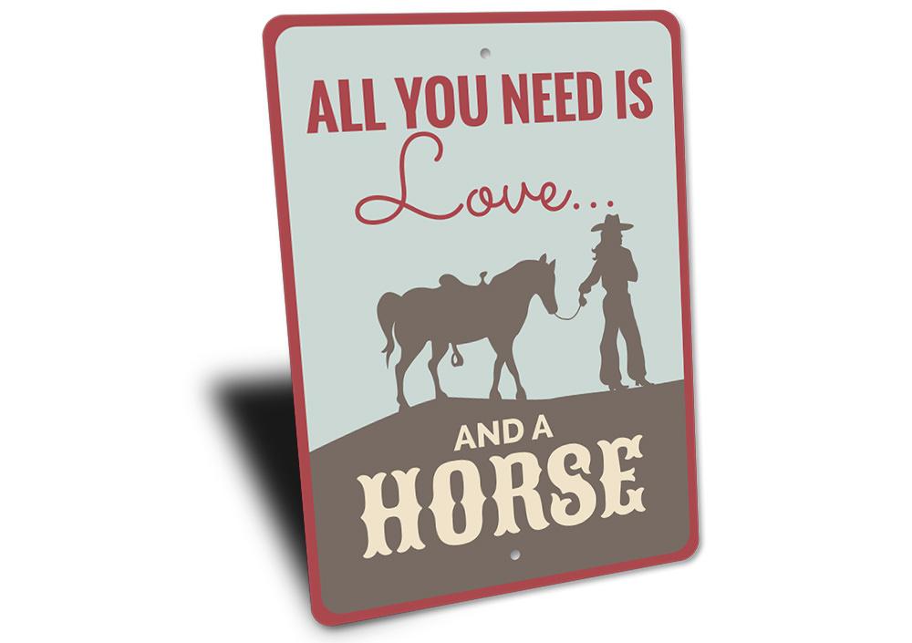 A decorative Horse Quote Sign made of high-quality aluminum, featuring a beautiful horse-themed quote, perfect for wall decor.