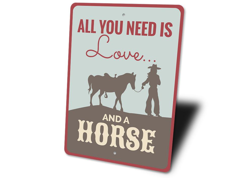 A decorative Horse Quote Sign made of high-quality aluminum, featuring a beautiful horse-themed quote, perfect for wall decor.