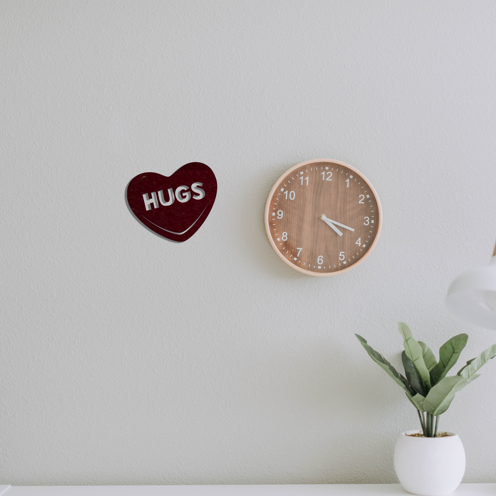 Hugs Candy Heart Metal Wall Art showcasing a heart design made from 16 gauge steel with a low gloss finish, perfect for home decor.