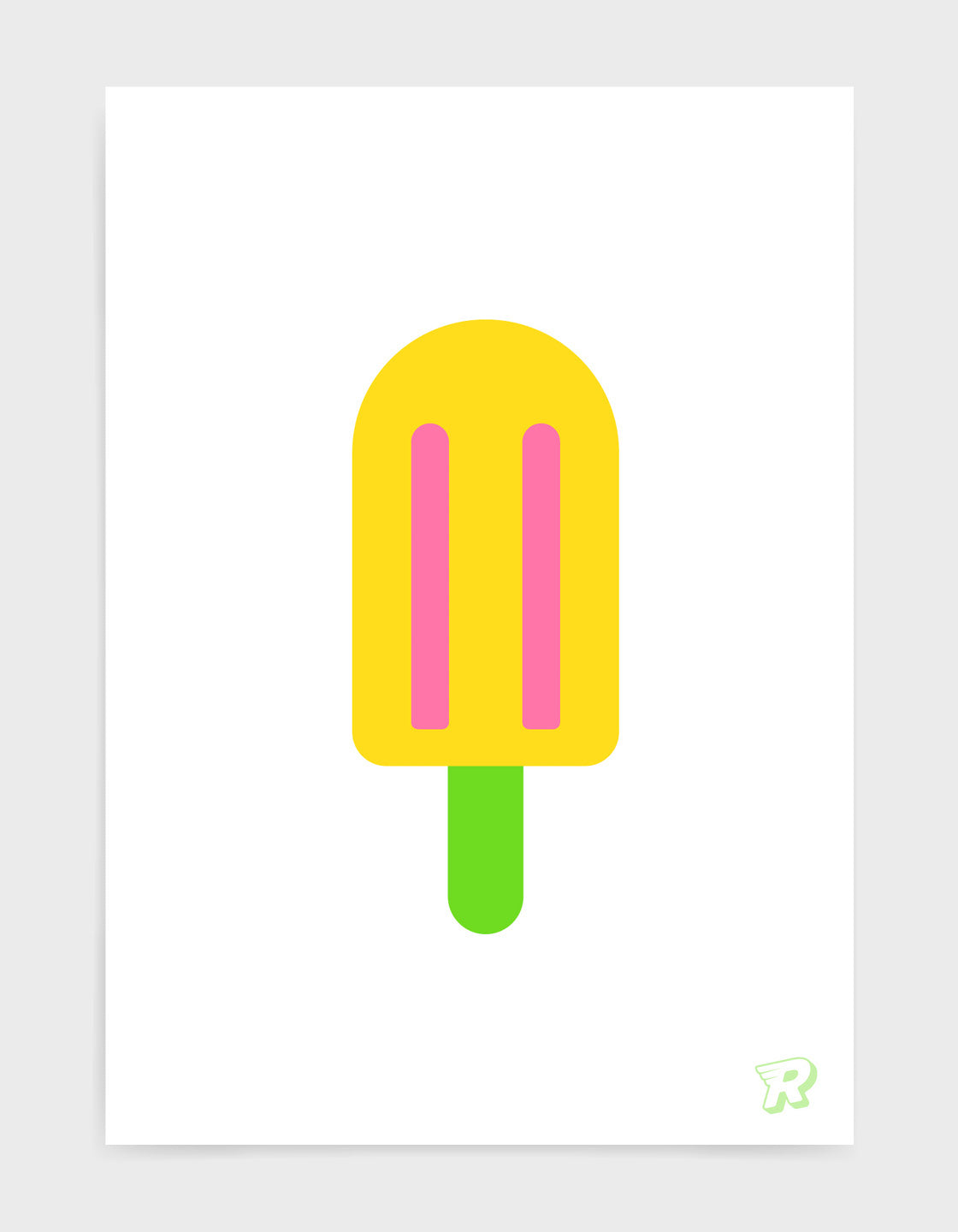 A colorful set of three ice lolly art prints featuring vibrant and pastel designs, perfect for children's gallery walls.