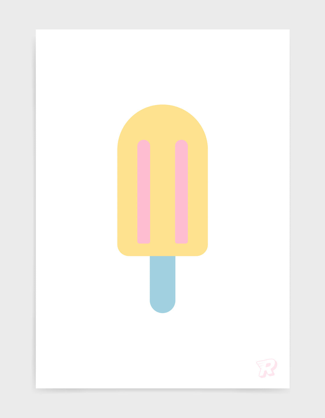 A colorful set of three ice lolly art prints featuring vibrant and pastel designs, perfect for children's gallery walls.