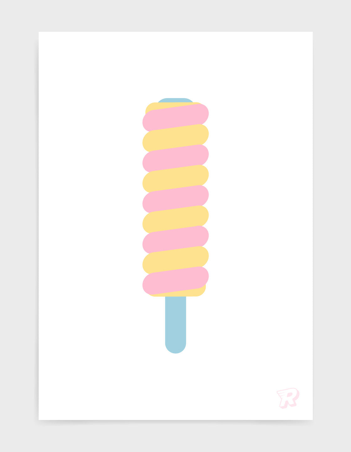 A colorful set of three ice lolly art prints featuring vibrant and pastel designs, perfect for children's gallery walls.