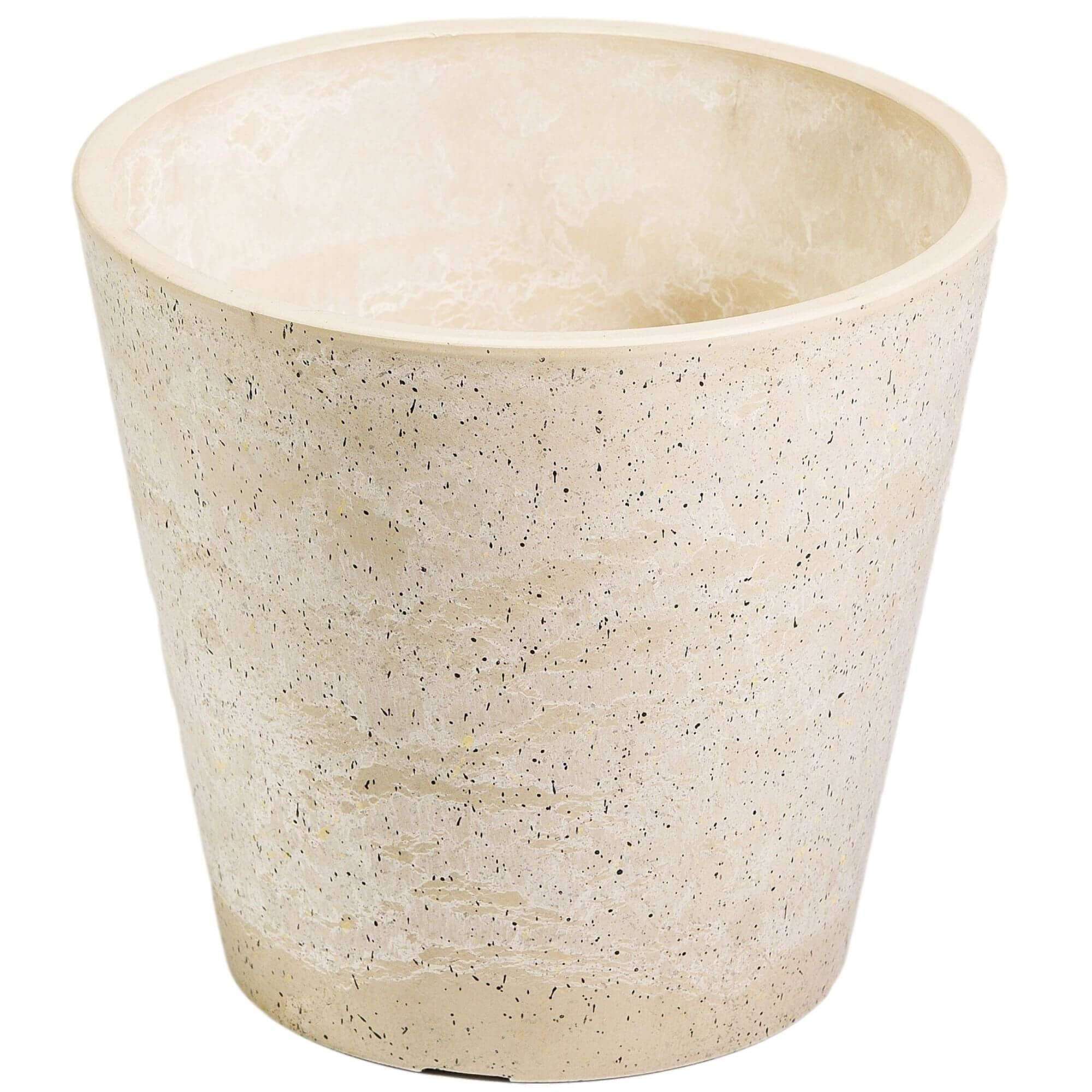 20cm Imitation Stone Garden Pot in white and cream, showcasing its elegant design and eco-friendly materials.