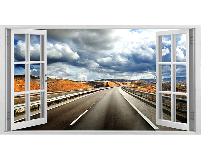 A vibrant 3D window wall decal showcasing a scenic view, perfect for home decor.