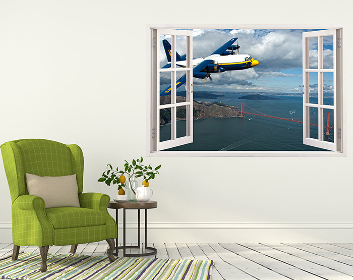 A vibrant 3D window wall decal showcasing a scenic view, perfect for home decor.