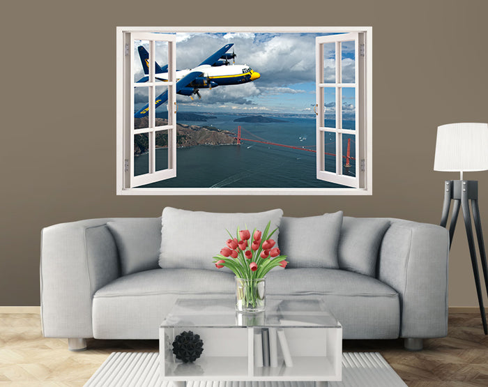 A vibrant 3D window wall decal showcasing a scenic view, perfect for home decor.