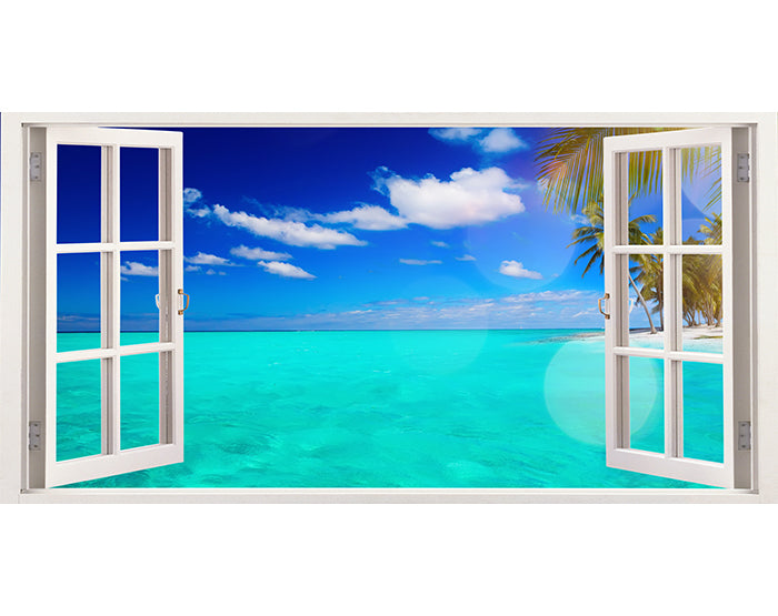 A collection of impressive 3D window wall decals showcasing vibrant designs, perfect for home decor.