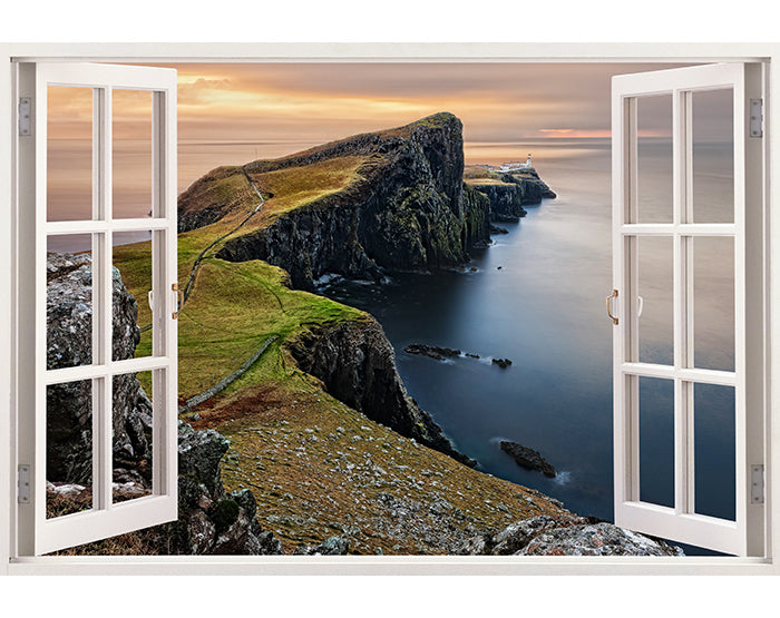 A collection of impressive 3D window wall decals showcasing vibrant designs, perfect for home decor.