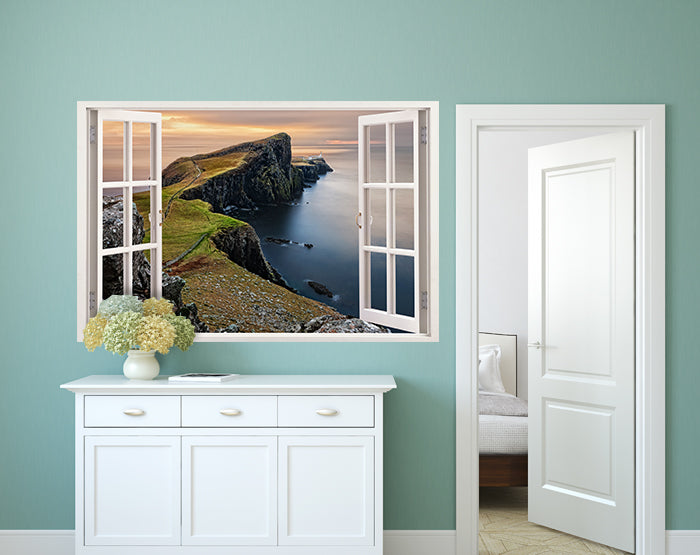 A collection of impressive 3D window wall decals showcasing vibrant designs, perfect for home decor.