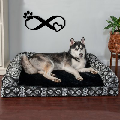 Infinity Paw Heart metal wall art showcasing a heart shape with paw prints, crafted from durable steel with a low gloss finish.