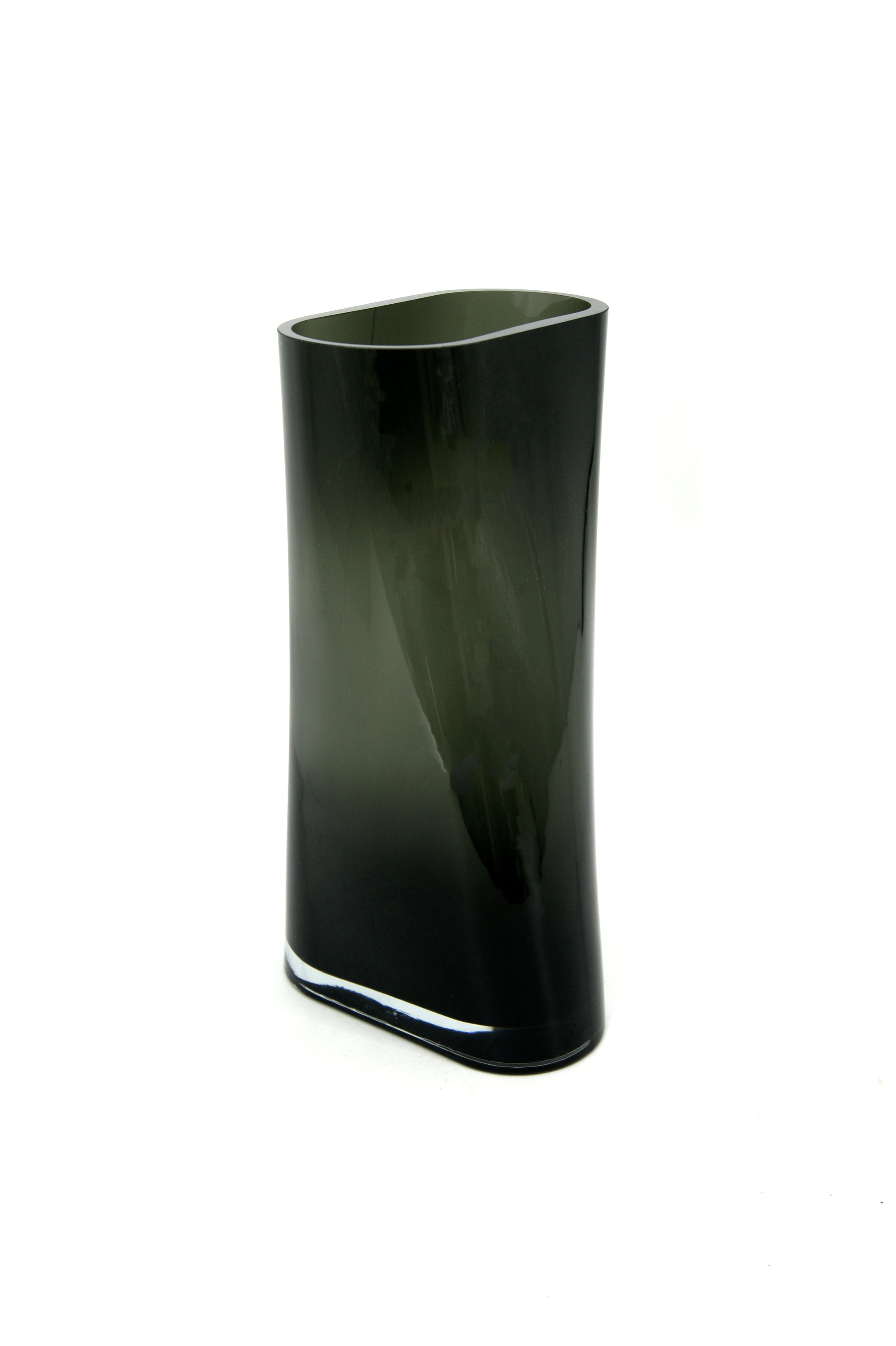 Irregularly shaped cylindrical modern vase IMO35GR, 35 cm tall with a unique design showcasing Italian craftsmanship.