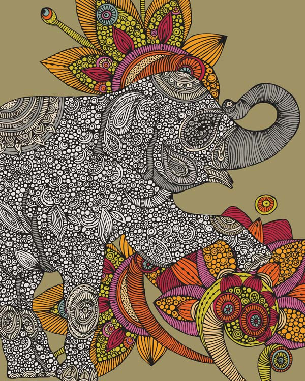 A beautiful artwork of Ivan the elephant printed on 8x10 photographic paper, showcasing vibrant colors and intricate details.