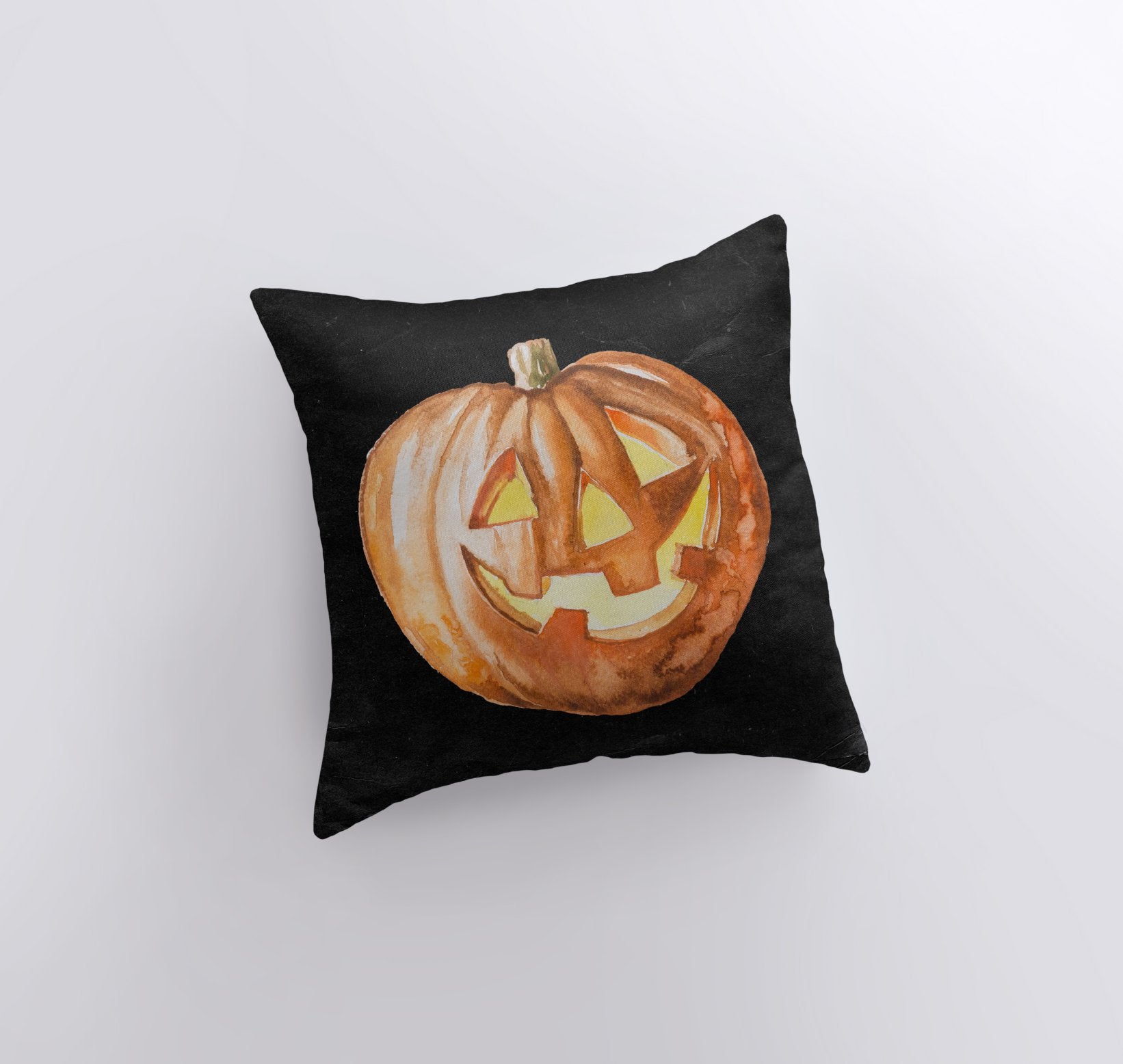 Jack O Lantern Pillow Cover featuring double-sided pumpkin designs, perfect for Halloween and fall décor.