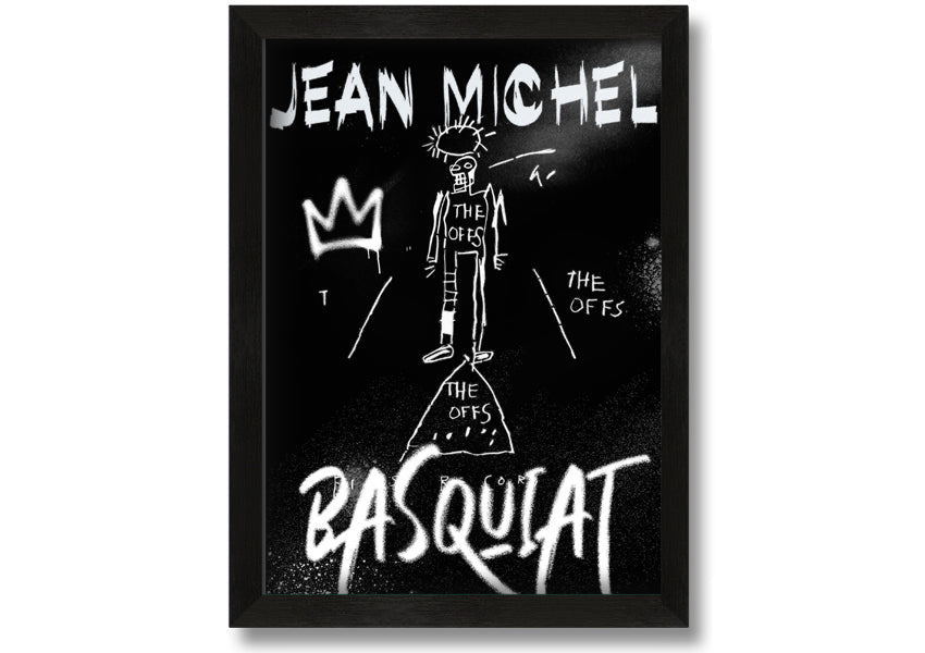 Vibrant Jean Michel Basquiat artwork printed on coated polyester canvas, mounted on a 44mm box frame, ready to hang.