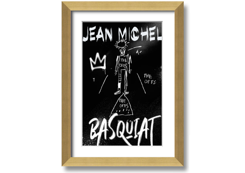 Vibrant Jean Michel Basquiat artwork printed on coated polyester canvas, mounted on a 44mm box frame, ready to hang.