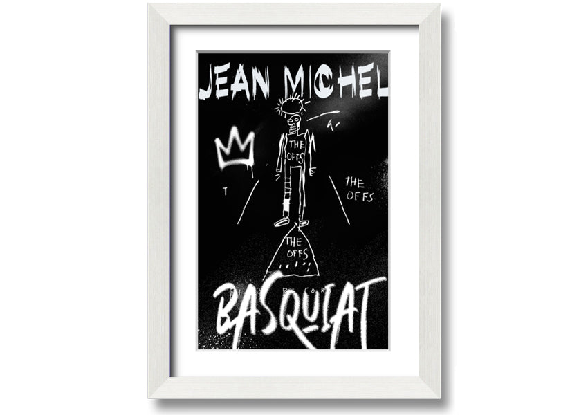 Vibrant Jean Michel Basquiat artwork printed on coated polyester canvas, mounted on a 44mm box frame, ready to hang.