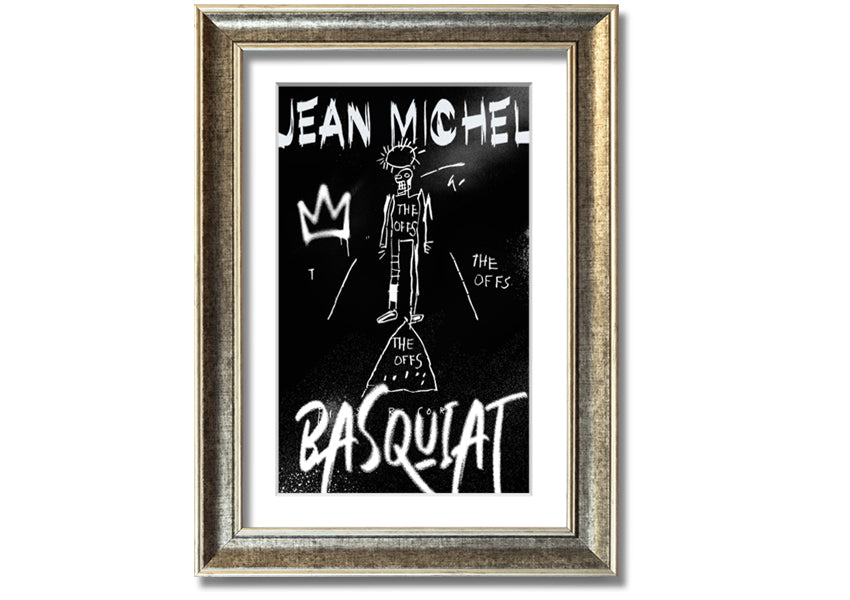 Vibrant Jean Michel Basquiat artwork printed on coated polyester canvas, mounted on a 44mm box frame, ready to hang.