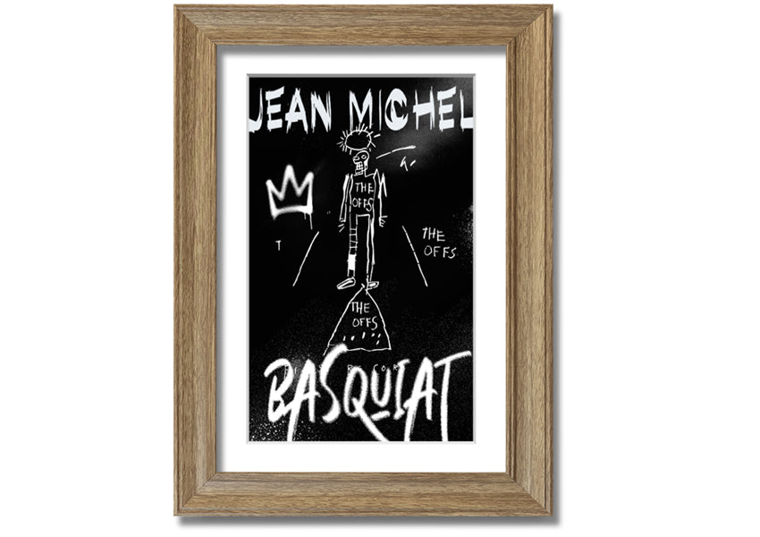 Vibrant Jean Michel Basquiat artwork printed on coated polyester canvas, mounted on a 44mm box frame, ready to hang.