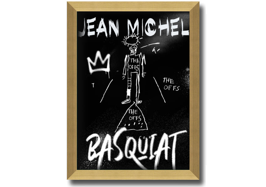 Vibrant Jean Michel Basquiat artwork printed on coated polyester canvas, mounted on a 44mm box frame, ready to hang.