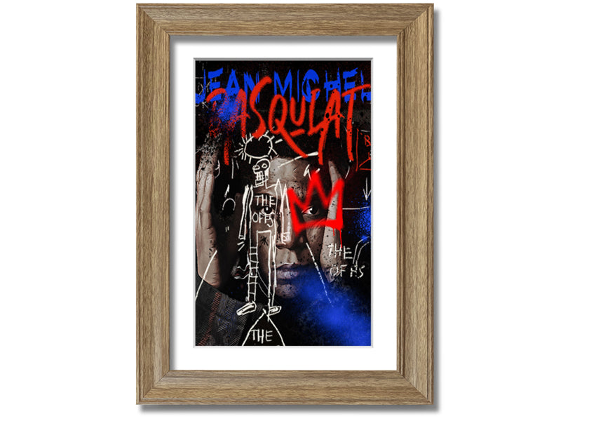 Jean Michel Robot artwork printed on coated polyester canvas, mounted on a 44mm box frame, showcasing vibrant colors and modern design.