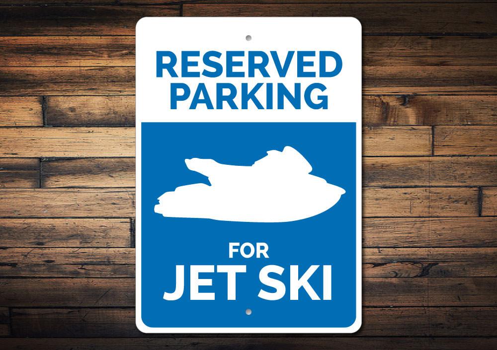 Customizable Jet Ski sign made of high-quality aluminum, perfect for beach decor and easy to mount.