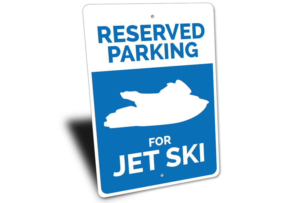 Customizable Jet Ski sign made of high-quality aluminum, perfect for beach decor and easy to mount.