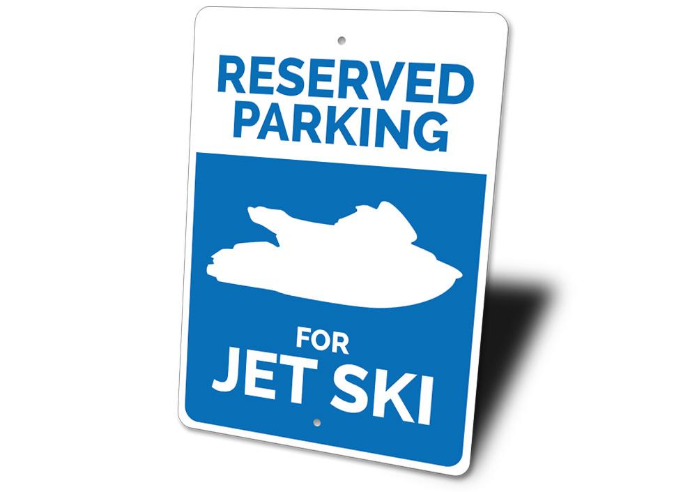 Customizable Jet Ski sign made of high-quality aluminum, perfect for beach decor and easy to mount.