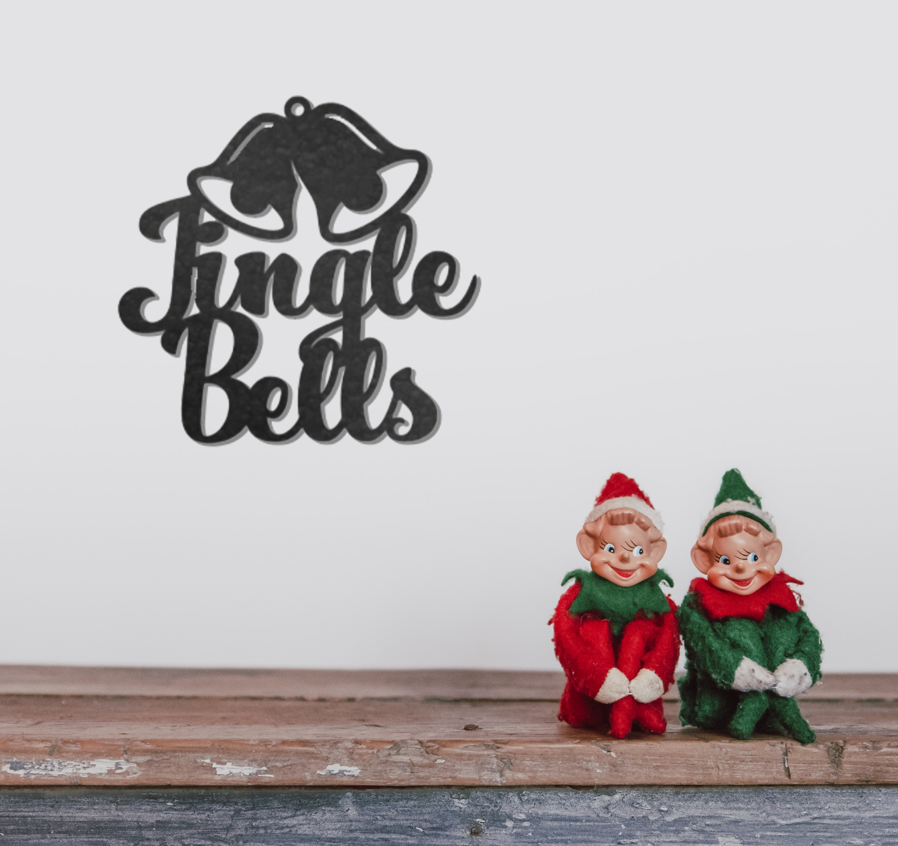 Jingle Bells Metal Wall Art featuring festive design, crafted from high-quality steel, perfect for Christmas decoration.