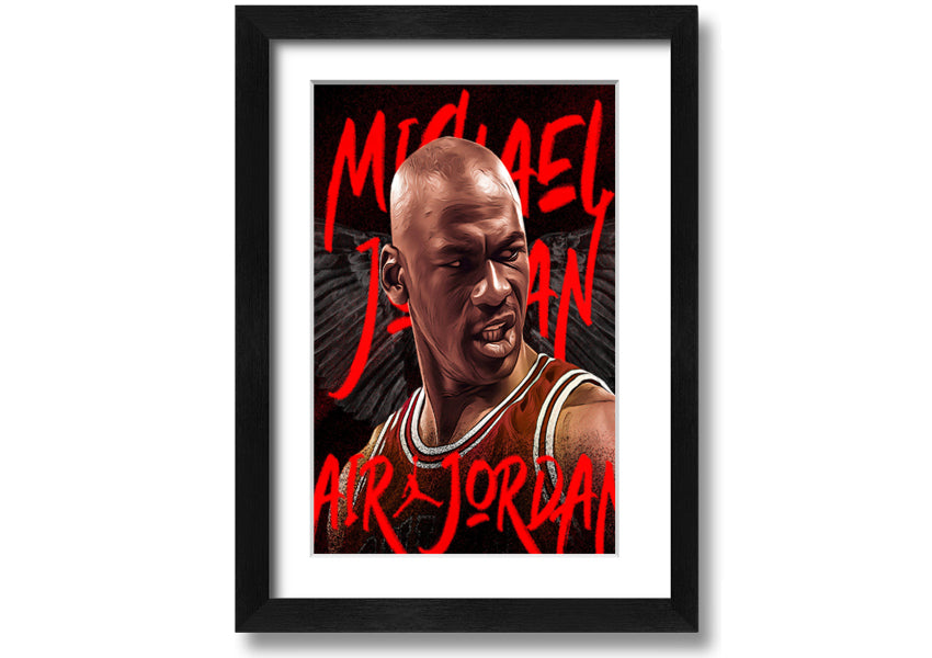 Jordan Basketball canvas art mounted on a box frame, showcasing vibrant colors and detailed design.