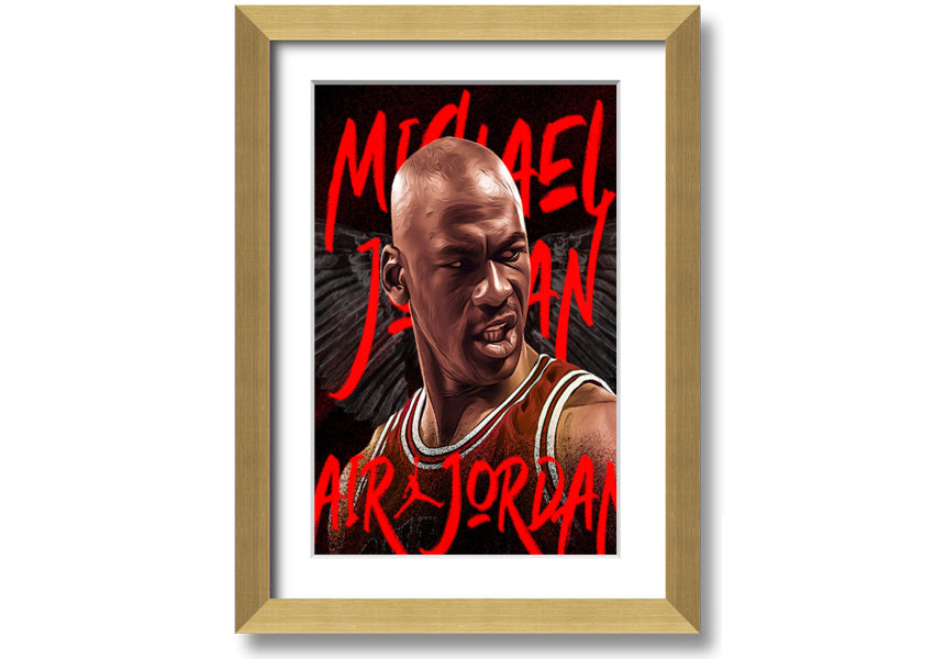 Jordan Basketball canvas art mounted on a box frame, showcasing vibrant colors and detailed design.