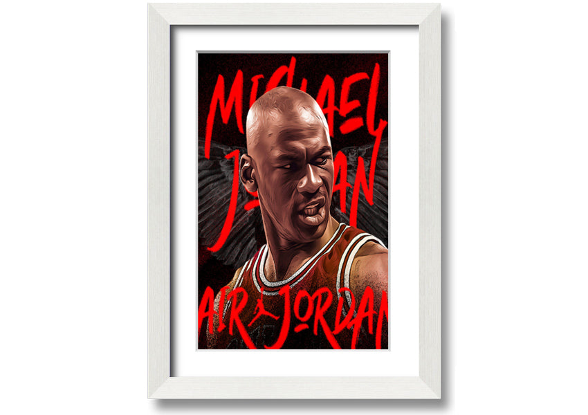 Jordan Basketball canvas art mounted on a box frame, showcasing vibrant colors and detailed design.