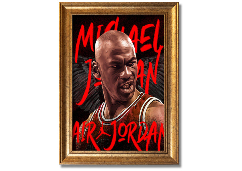 Jordan Basketball canvas art mounted on a box frame, showcasing vibrant colors and detailed design.