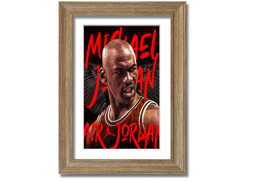 Jordan Basketball canvas art mounted on a box frame, showcasing vibrant colors and detailed design.