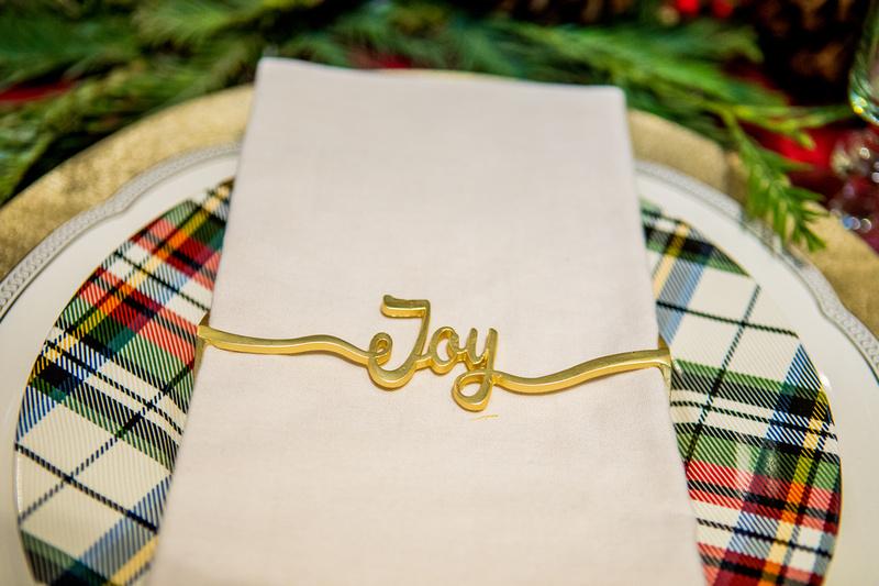 Joy Napkin Wrap in Matte Gold, elegantly designed for stylish dining decor.