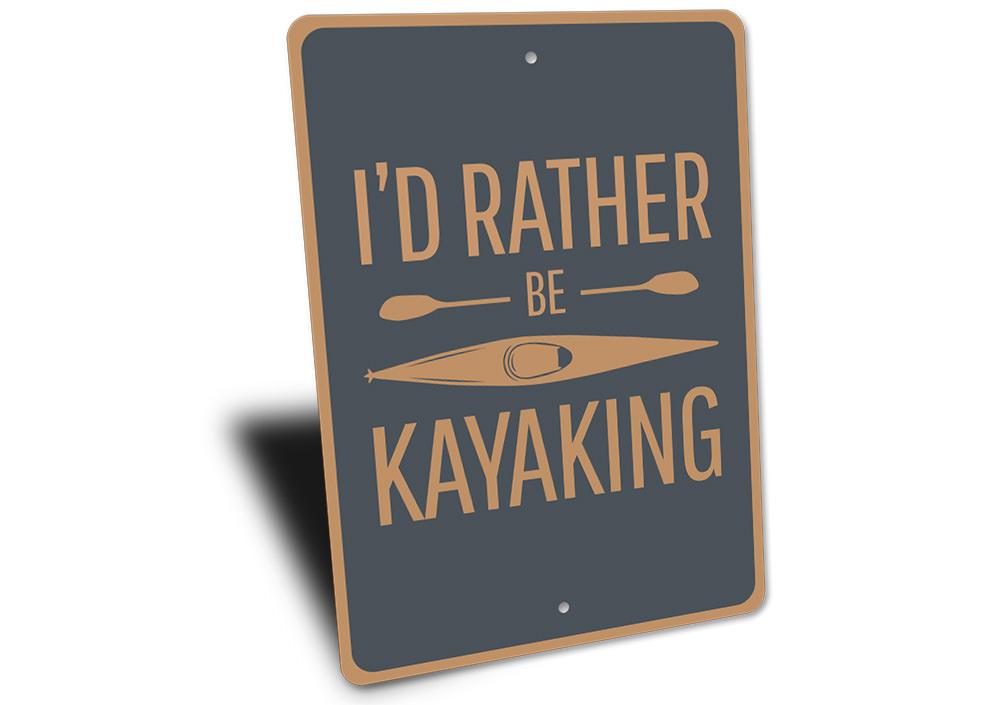 Customizable Kayaking Sign made from durable aluminum, perfect for lakehouse decor.