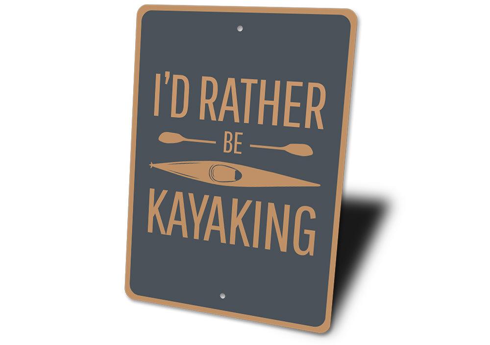 Customizable Kayaking Sign made from durable aluminum, perfect for lakehouse decor.