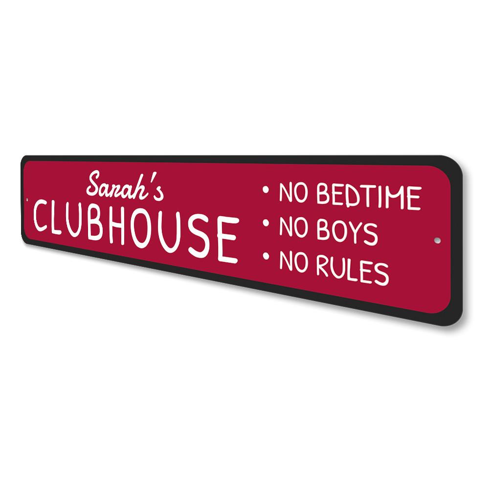 "Sarah's Clubhouse sign with rules."