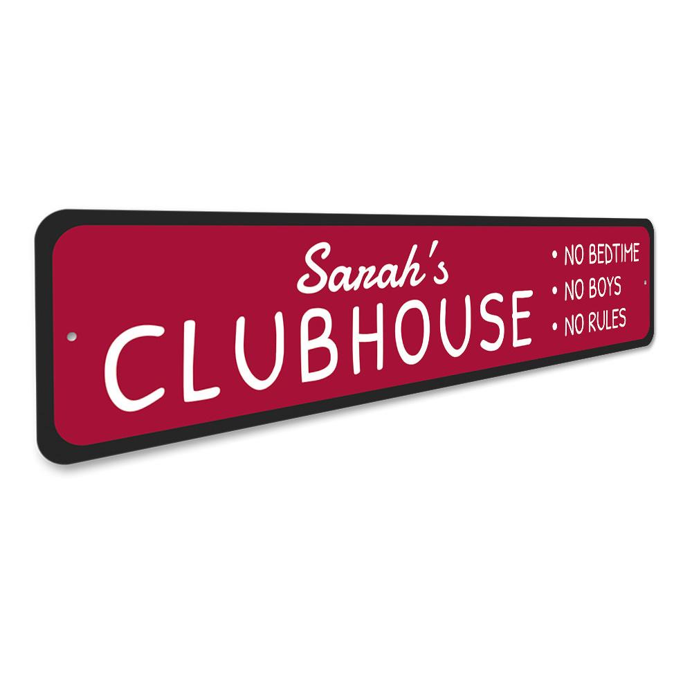 "Sarah's Clubhouse sign."