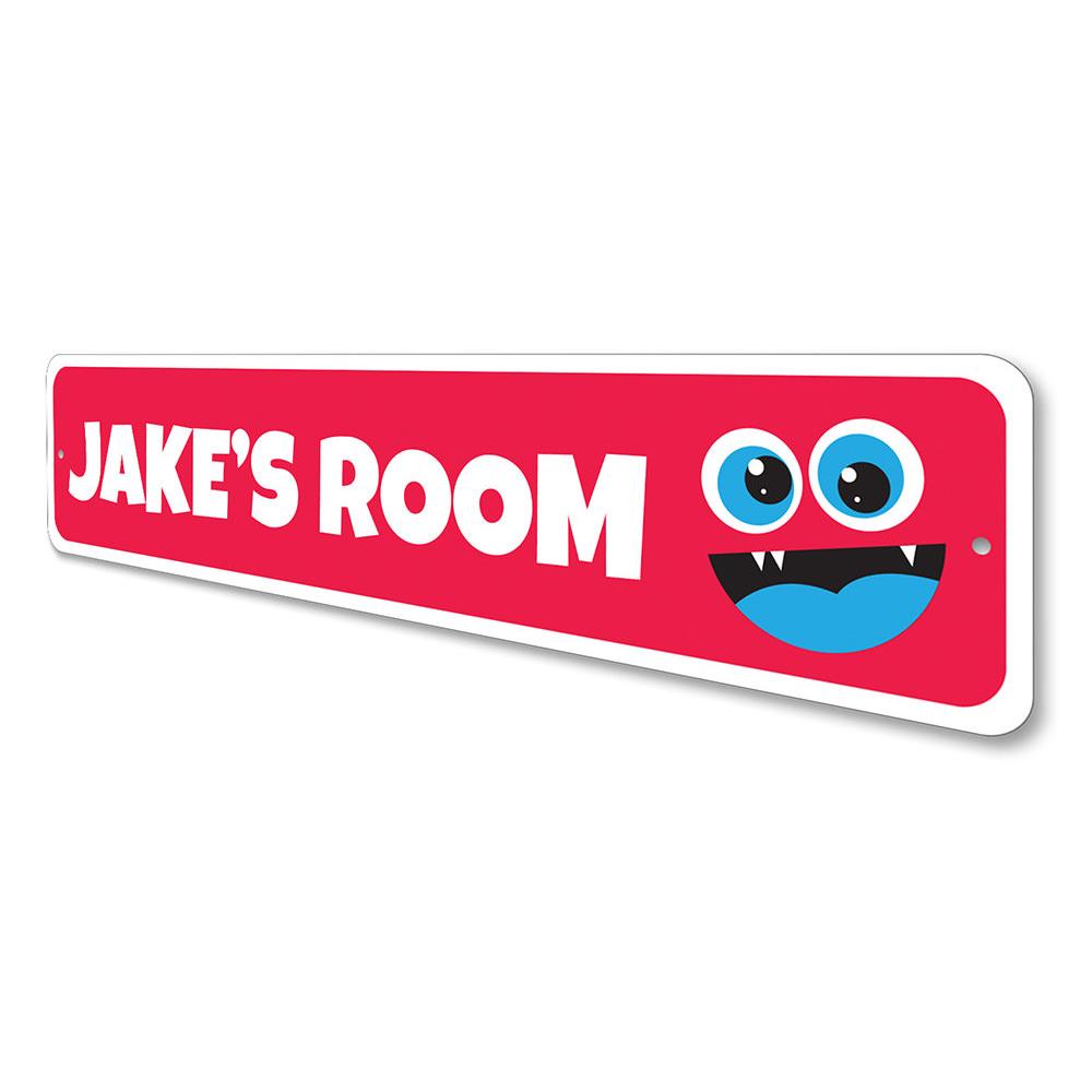 Colorful Kids Monster Sign made of durable aluminum, featuring playful monster designs perfect for children's room decor.