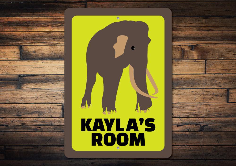 A colorful Kids Room Elephant Sign featuring a playful elephant design, perfect for decorating children's rooms.