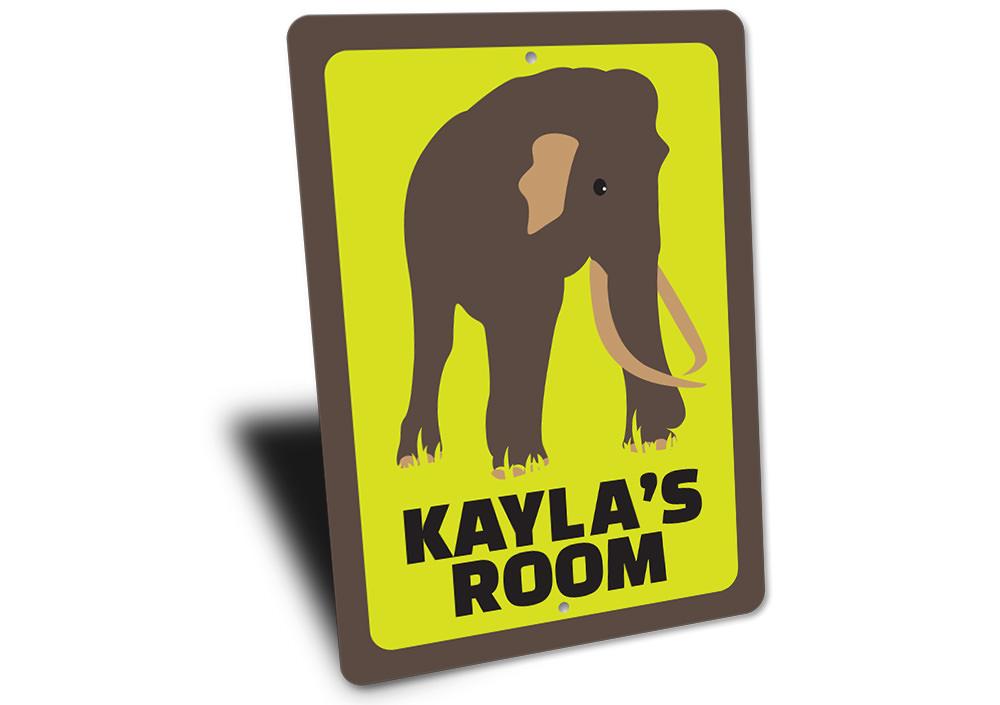 A colorful Kids Room Elephant Sign featuring a playful elephant design, perfect for decorating children's rooms.