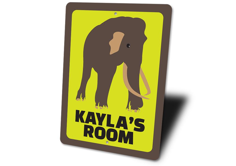 A colorful Kids Room Elephant Sign featuring a playful elephant design, perfect for decorating children's rooms.